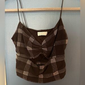 Black Mesh Striped Top